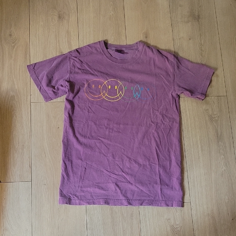 Comfort Colors Violet Kids Tee with Smiley Graphics